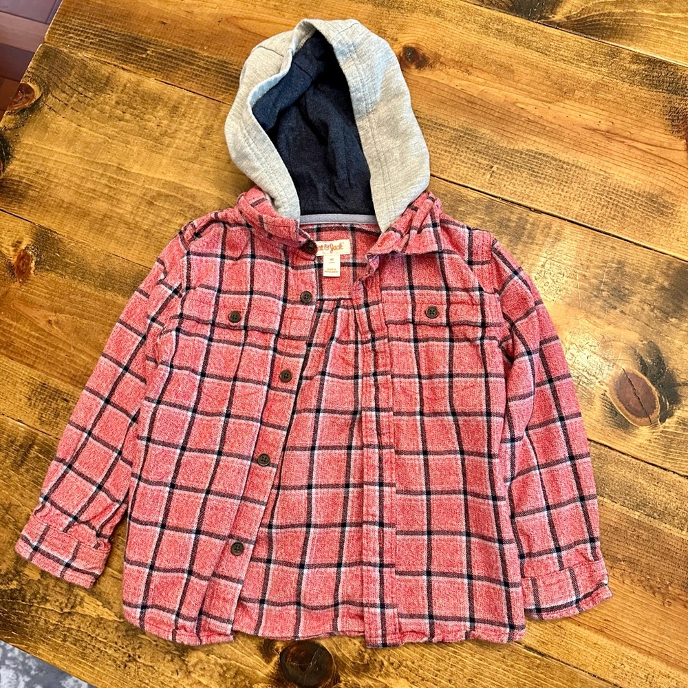 Cat & Jack - Flannel with Hoodie - 4T